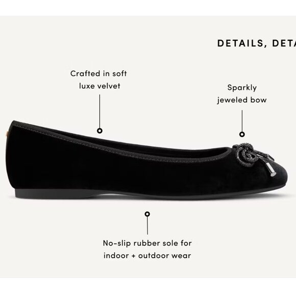 BIRDIES The Hummingbird in Black Velvet Jeweled Bow - Size 9 - Picture 7 of 14